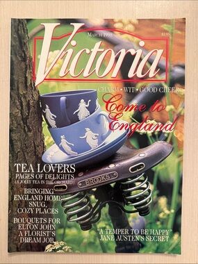 Victoria Magazine — March 1998 Cover (Blue) Pottery England 90s